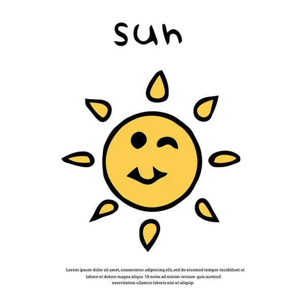 Kreskówka postać słońca — Wektor stockowy