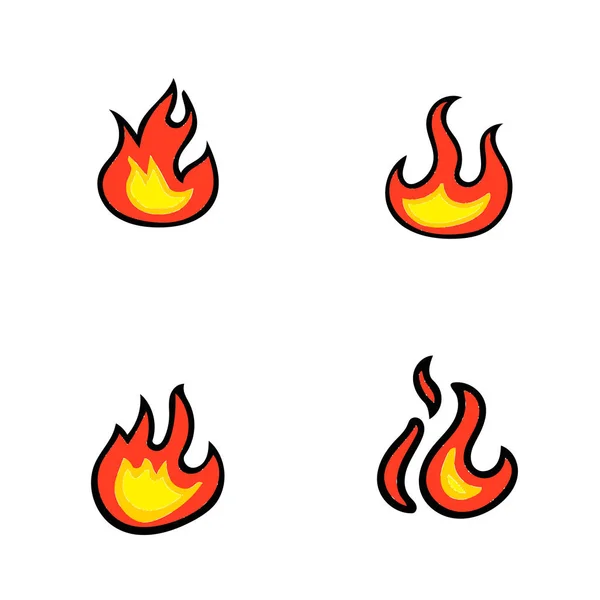 Fire flames, set — Stock Vector