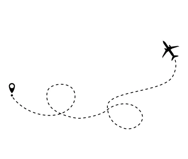 Flygplan prickad linje — Stock vektor