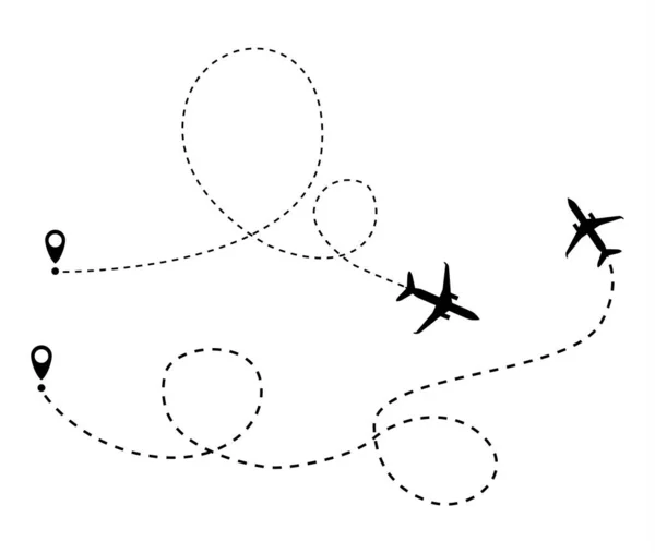 飞机虚线 — 图库矢量图片