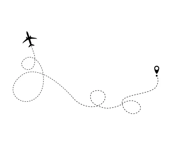 Tečkovaná čára letadla — Stockový vektor