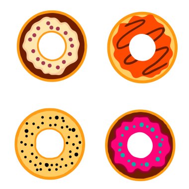 Lezzetli donuts kümesi.