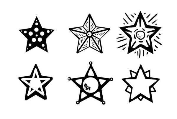 Set  doodle stars — Stock Vector