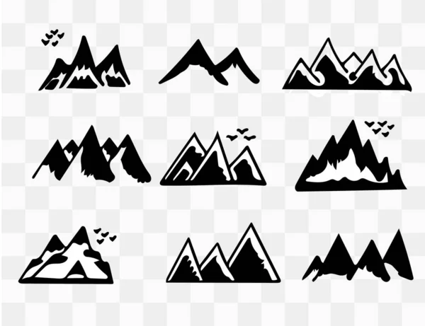 Dağlar siluetleri seti — Stok Vektör