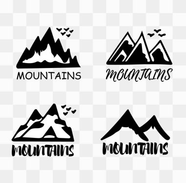 Dağlar siluetleri seti