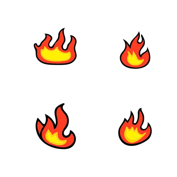 Flammen, gelegt — Stockvektor