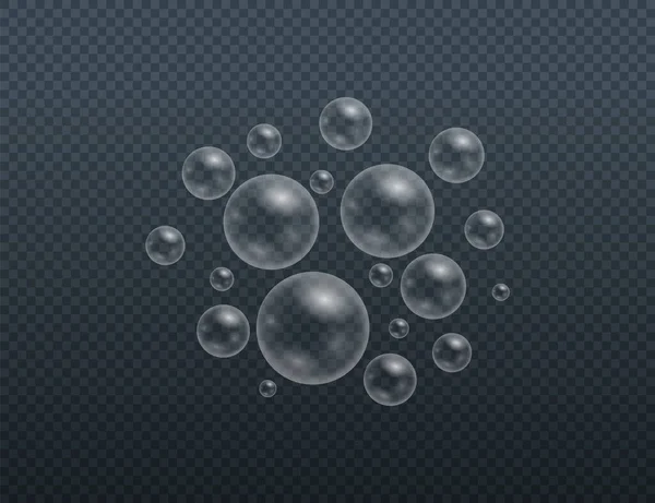 Realistische zeepbellen. — Stockvector