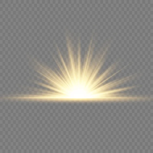 Transparent shining sun. — Stock Vector