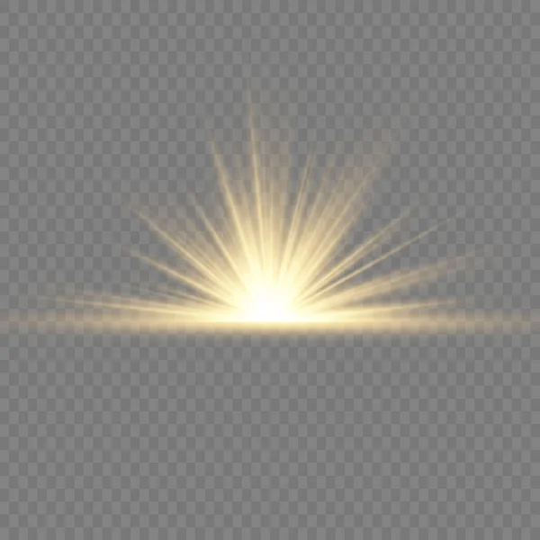 Transparent shining sun. — Stock Vector