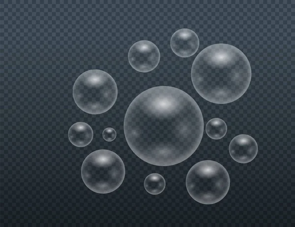 Burbujas de jabón realistas . — Vector de stock