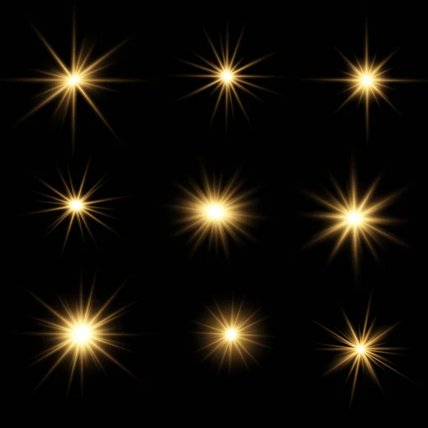 Définir étoile brillante . — Image vectorielle