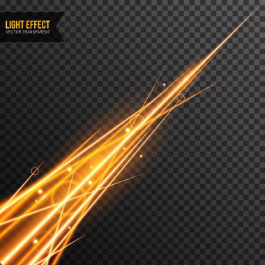 Işık etkisi soyut vektör hat girdap ile şeffaf ve altın parıldıyor