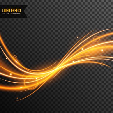 Işık etkisi soyut vektör hat girdap ile şeffaf ve altın parıldıyor