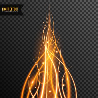 Işık etkisi soyut vektör hat girdap ile şeffaf ve altın parıldıyor