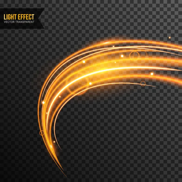 Işık etkisi soyut vektör hat girdap ile şeffaf ve altın parıldıyor