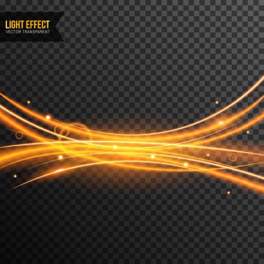 Işık etkisi soyut vektör hat girdap ile şeffaf ve altın parıldıyor