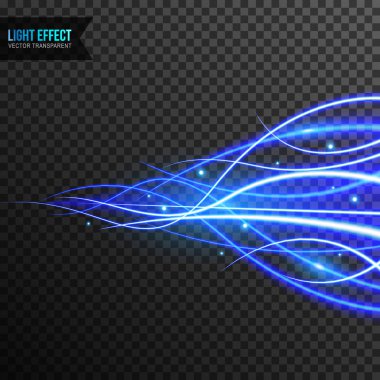 Mavi çizgiler gri şeffaf arka plan üzerinde parlayan