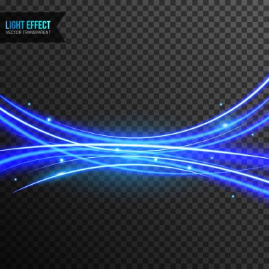 Mavi çizgiler gri şeffaf arka plan üzerinde parlayan