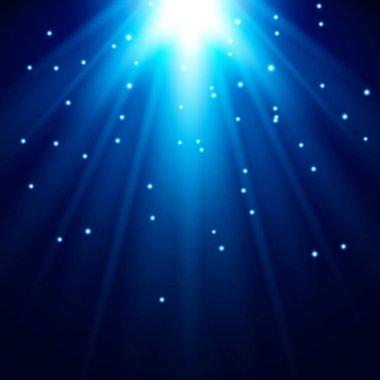 Arka plan olarak mavi soyut ışıklar