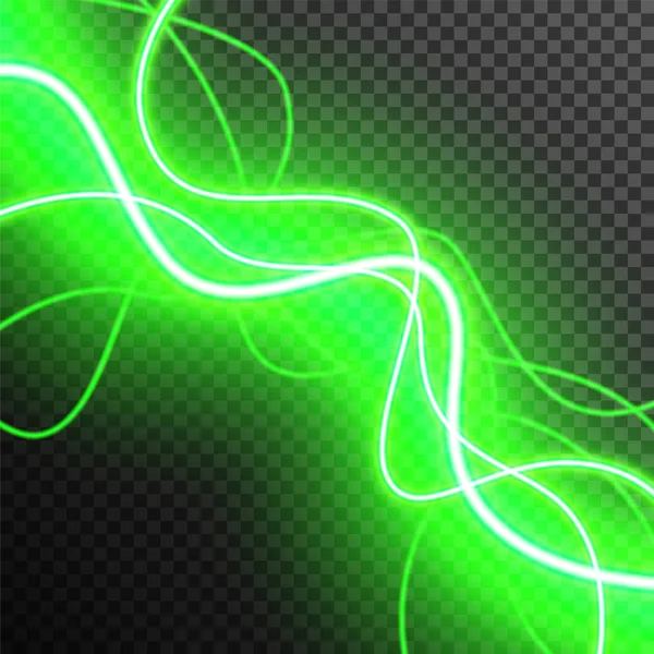 Green Neon Lighting Checkered Background — Stock Vector