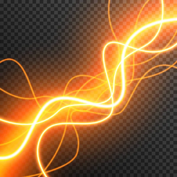 Éclairage Néon Orange Sur Fond Damier — Image vectorielle