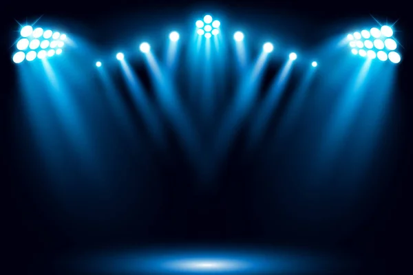 舞台蓝色灯在黑色背景 — 图库矢量图片