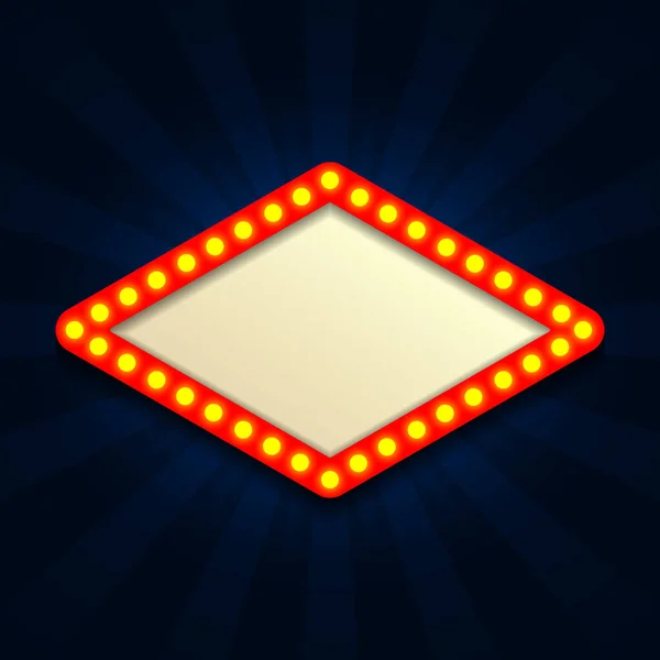 Retro frame with lights on dark background