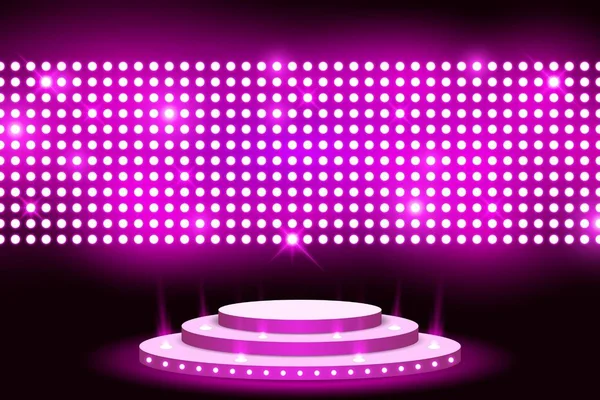pembe podyum üzerinde arka plan aydınlatma ile