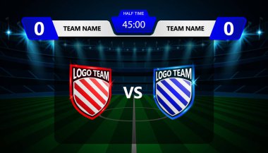 Ayaktopu puan tahtası Stadyumu alan arka plan grafik şablonuyla yayın