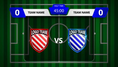 Ayaktopu puan tahtası Stadyumu alan arka plan grafik şablonuyla yayın