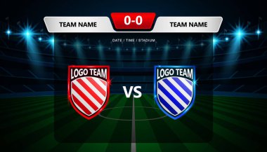 Ayaktopu puan tahtası Stadyumu alan arka plan grafik şablonuyla yayın