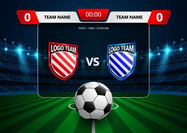 Ayaktopu puan tahtası Stadyumu alan arka plan grafik şablonuyla yayın