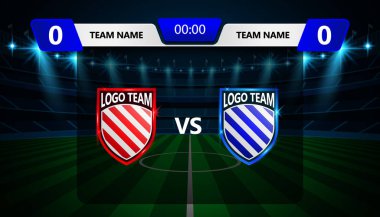 Ayaktopu puan tahtası Stadyumu alan arka plan grafik şablonuyla yayın