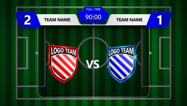 Ayaktopu puan tahtası Stadyumu alan arka plan grafik şablonuyla yayın