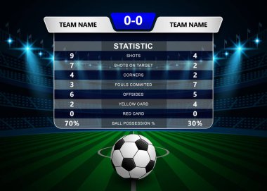 Futbol futbol maç istatistikleri, çetele ve bilgi-grafik şablon Stadyumu alan arka plan ile
