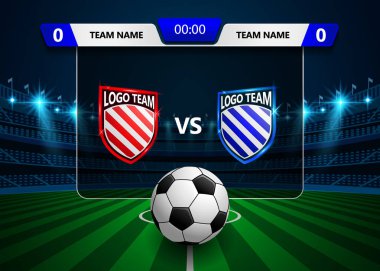 Ayaktopu puan tahtası Stadyumu alan arka plan grafik şablonuyla yayın