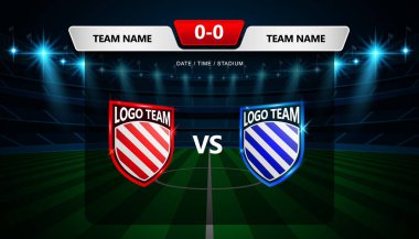 Ayaktopu puan tahtası Stadyumu alan arka plan grafik şablonuyla yayın