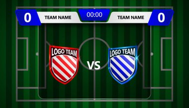 Ayaktopu puan tahtası Stadyumu alan arka plan grafik şablonuyla yayın