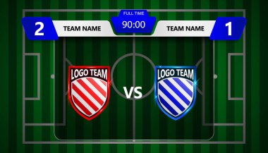 Ayaktopu puan tahtası Stadyumu alan arka plan grafik şablonuyla yayın