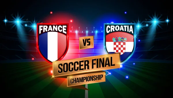 Piłka Nożna Mecz Finałowy Pomiędzy Francją Chorwacja Mistrzostwa Świata Tła — Wektor stockowy