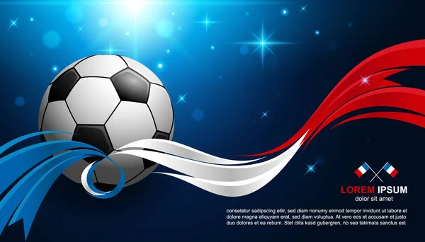 Piłka Nożna Puchar Tło Francji Flagi Piłka Nożna Piłka Poświata — Wektor stockowy