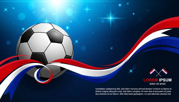 Labdarúgó Kupát Háttér Horvátország Zászló Futball Labda Ragyogó Fény — Stock Vector