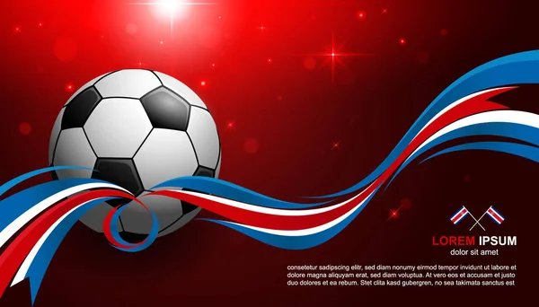 Piłka Nożna Puchar Tło Costa Rica Flagi Piłka Nożna Piłka — Wektor stockowy