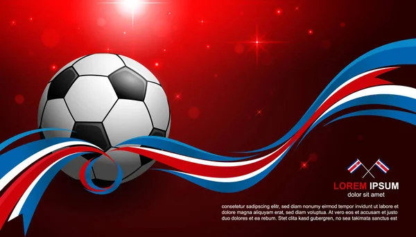 Kosta Rika bayrak ve futbol topu, parlayan ışık ile Futbol Kupası Şampiyonası arka plan 