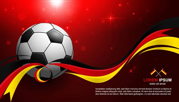 Football Cup Championship Background Germany Flag Soccer Ball Glow Light — Stock Vector