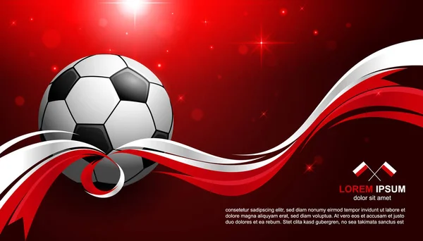 Футбольный Кубок Фона Флагом Польши Футбольный Мяч Светящийся Свет — стоковый вектор