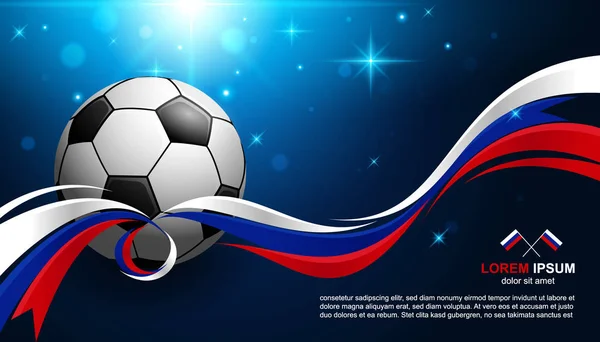 Fotboll Cup Championship Bakgrund Med Ryssland Flagg Och Soccer Ball Royaltyfria Stockvektorer