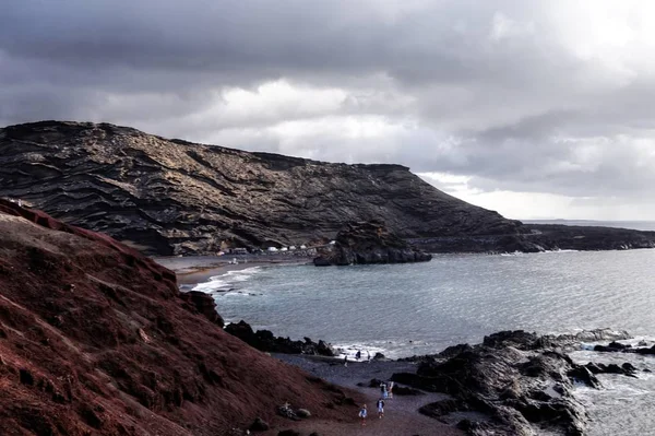 Paysage Volcanique Sur Île Canarienne Lanzarote Espagne — Photo