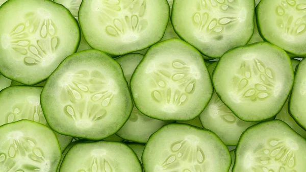 Cucumber slices. Fresh juicy slice cucumber as background.