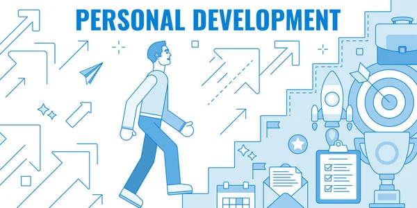 Ilustração do desenvolvimento pessoal — Vetor de Stock